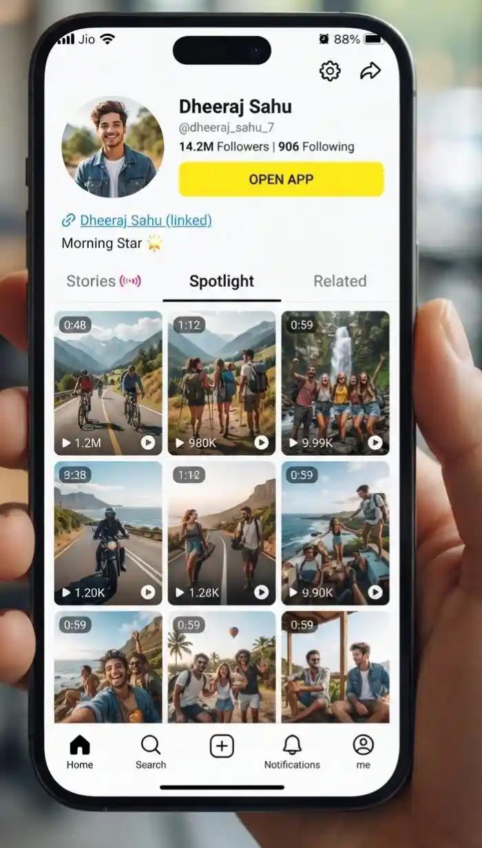 Copy your Snapchat username or profile link